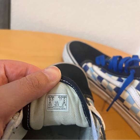Vans Old Skool Blue Topaz Checkerboard Lace Up Men’s 9.5 Women’s 11 - Picture 6 of 12